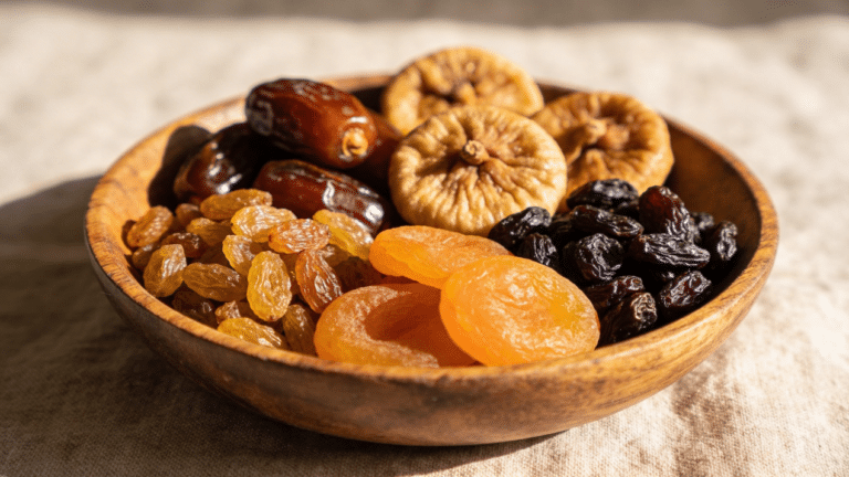 Soft dry fruits in a bowl.