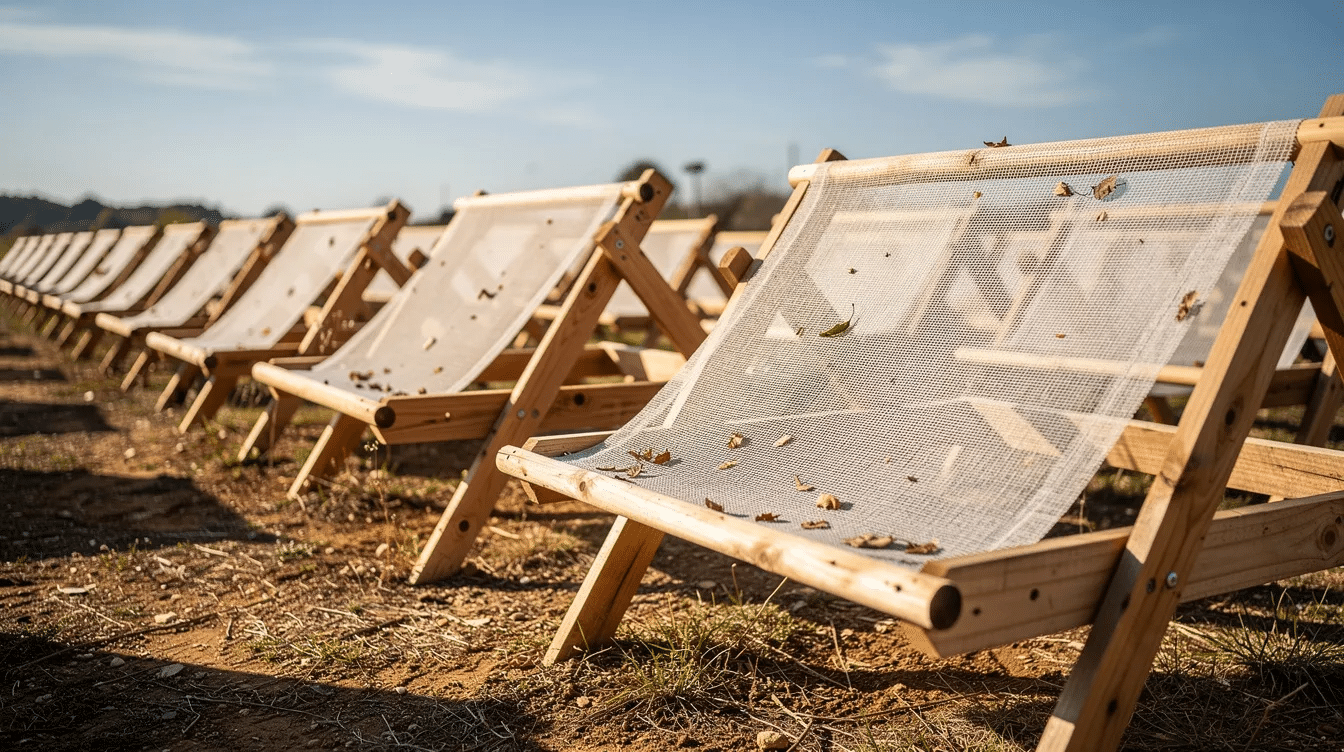 The image shows wooden drying racks with mesh screens set up outdoors, basking in bright sunlight, where fresh jujubes are being dried as part of the jujube drying process. This method helps reduce moisture content, preserving the sweet taste and health benefits of the delicious jujube fruit.