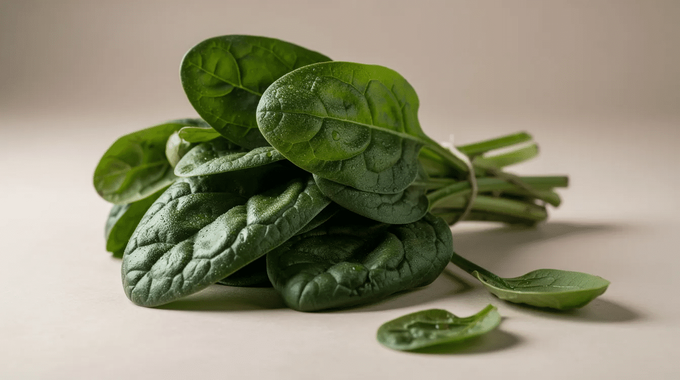The image depicts a vibrant assortment of freshly harvested greens, including spinach, swiss chard, and mustard greens, ready for canning. A pressure canner sits in the background, while jars filled with hot packed spinach and other greens await processing, emphasizing the home food preservation process.
