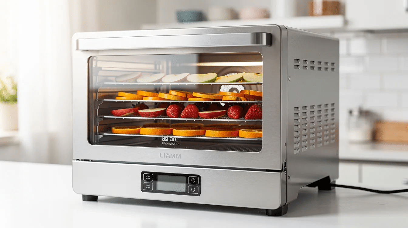The image shows a food dehydrator filled with fresh jujube fruit, also known as Chinese dates, arranged evenly for the drying process. The dehydrator utilizes hot air to reduce moisture content, transforming the jujubes into delicious dried fruits rich in nutrients and health benefits.