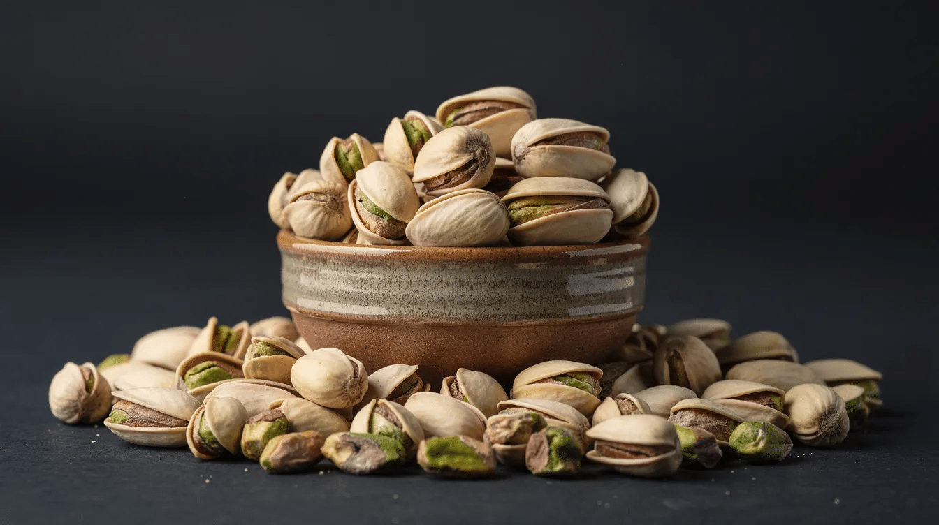 The image features premium pistachios displayed in an airtight container, showcasing their vibrant green color and unique texture. These prized dry fruits are known for their health benefits and culinary uses, making them a sought-after snack in many countries around the world.